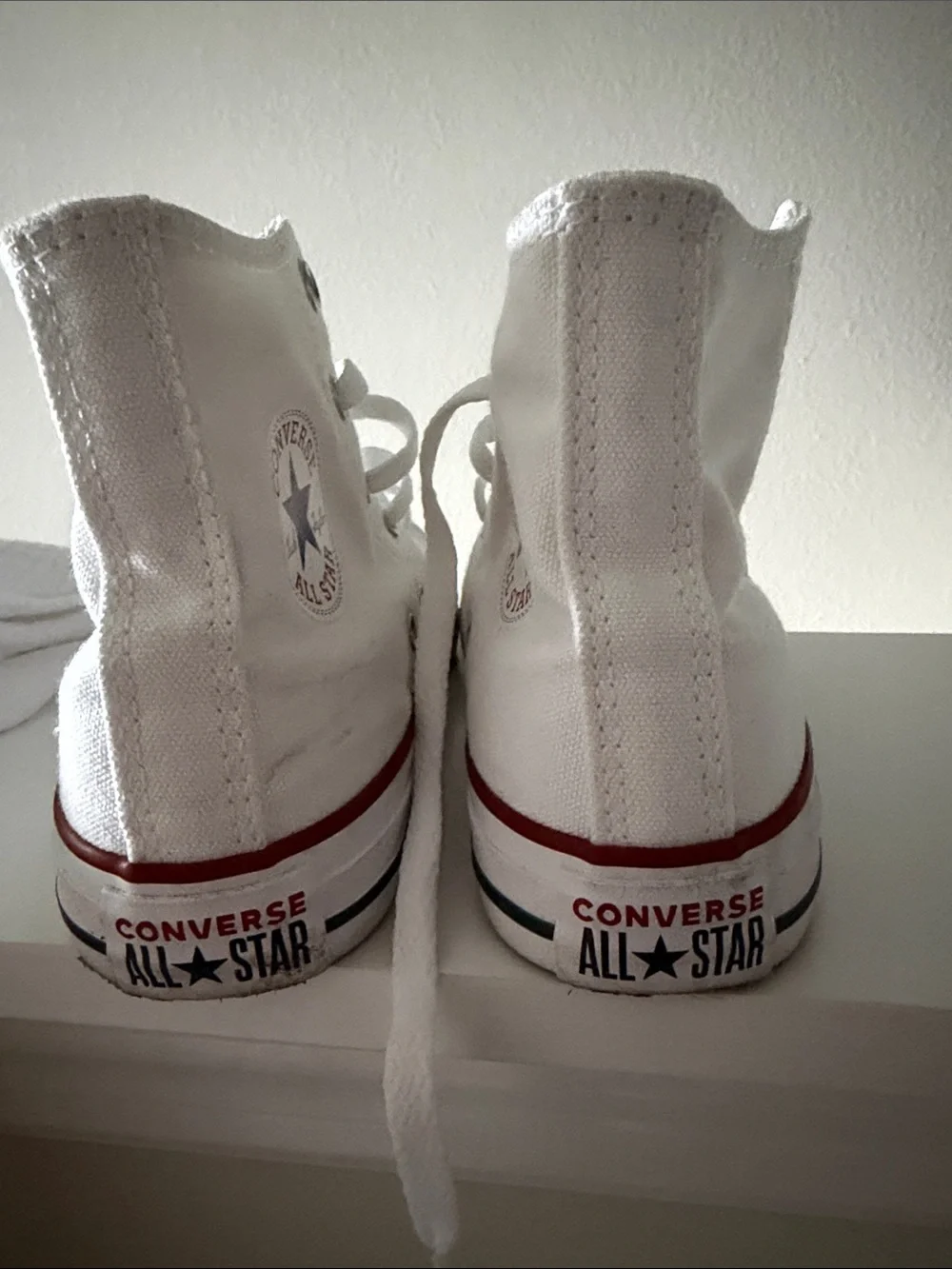 Converse Kids White High-Top Sneakers with Blue Star